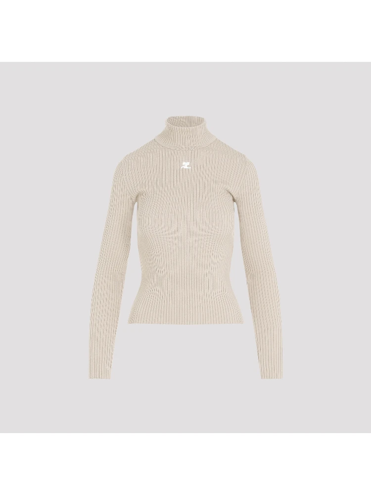 Courrèges Roll Neck Ribbed Jumper