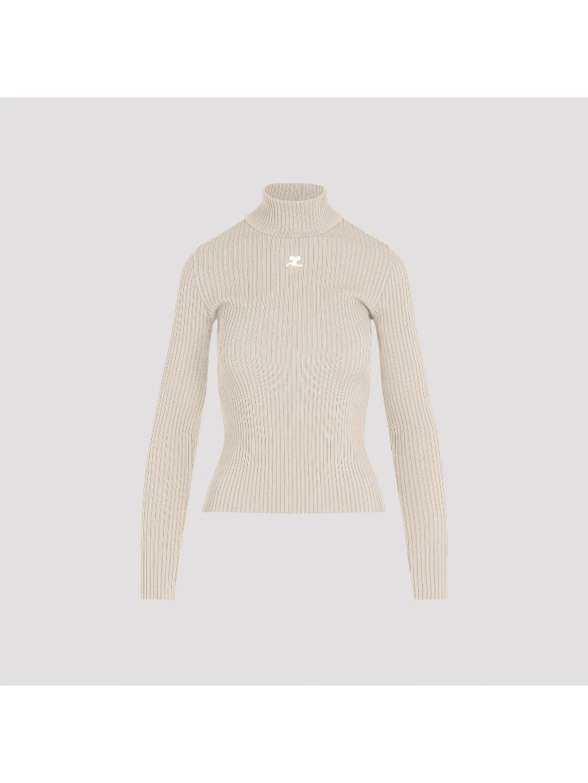 Courrèges Roll Neck Ribbed Jumper