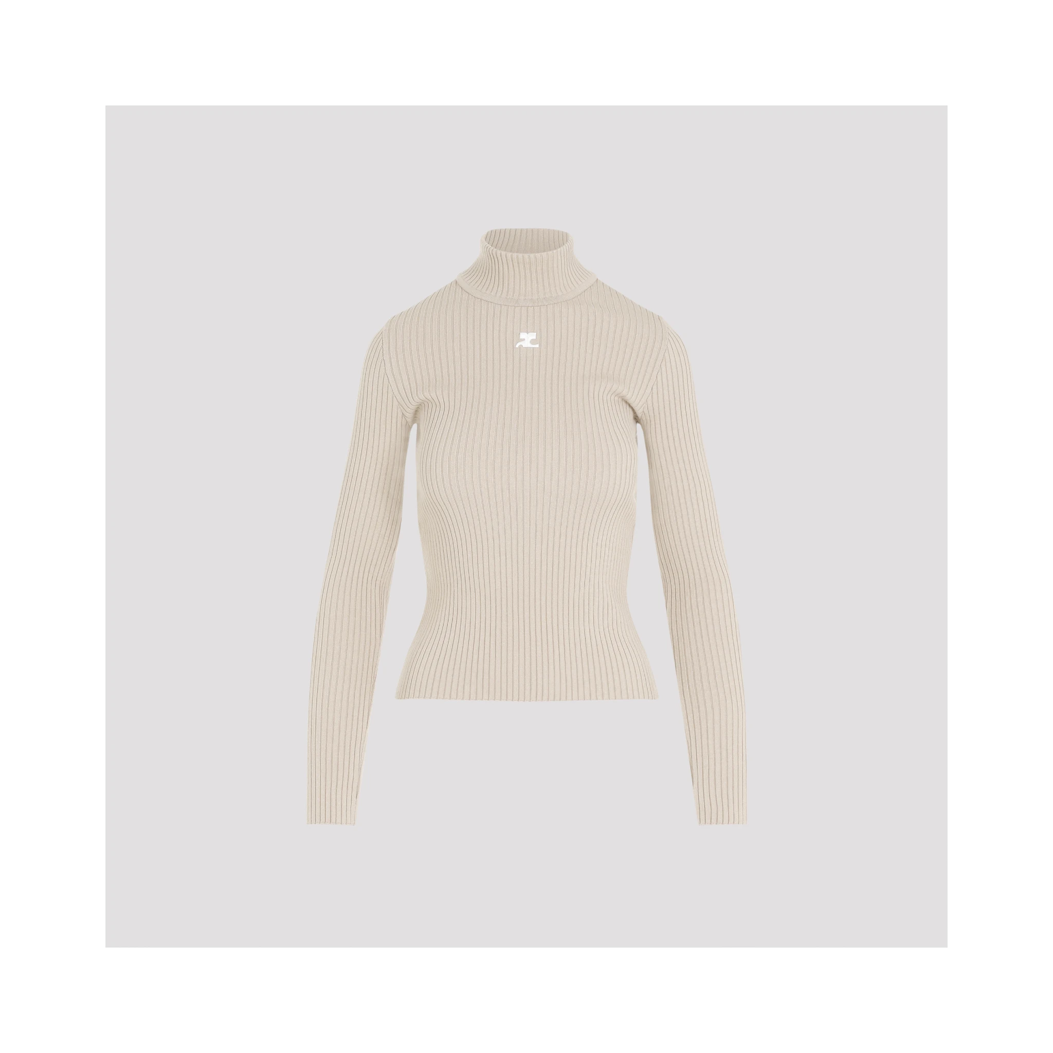 Courrèges Roll Neck Ribbed Jumper