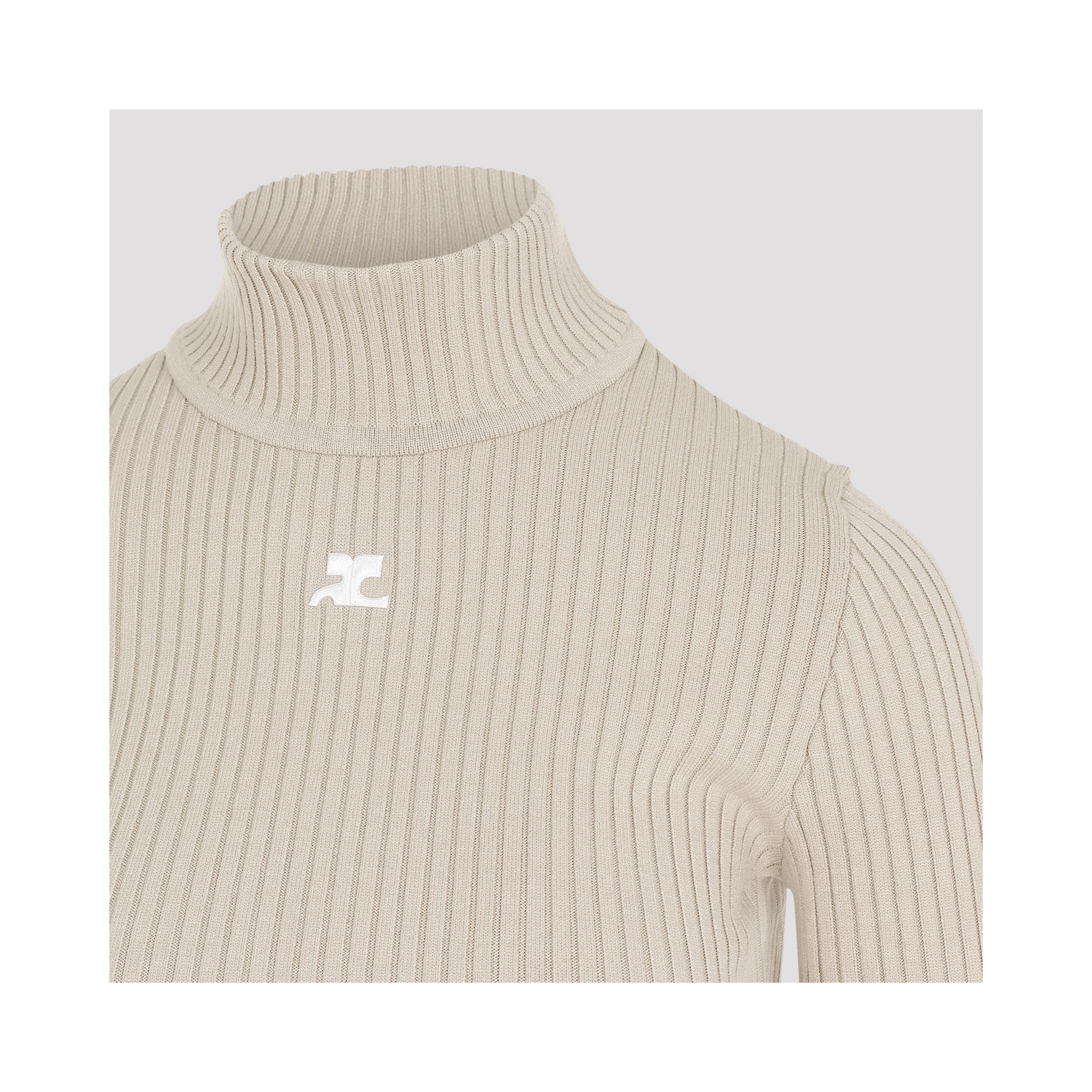 Courrèges Roll Neck Ribbed Jumper