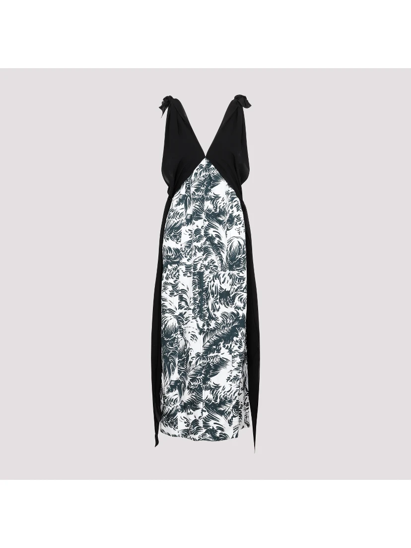 Bottega Veneta Printed Silk Long Dress