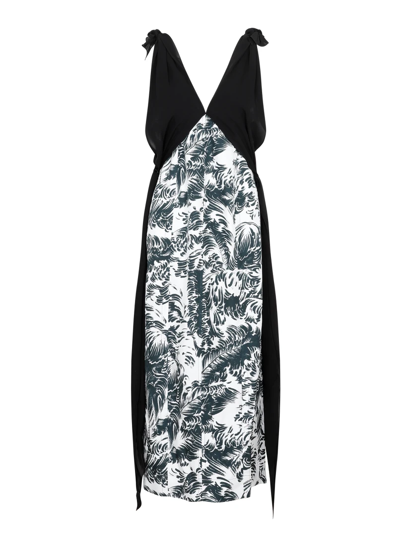 Bottega Veneta Printed Silk Long Dress