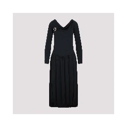 Lanvin LS Drape Midi Dress