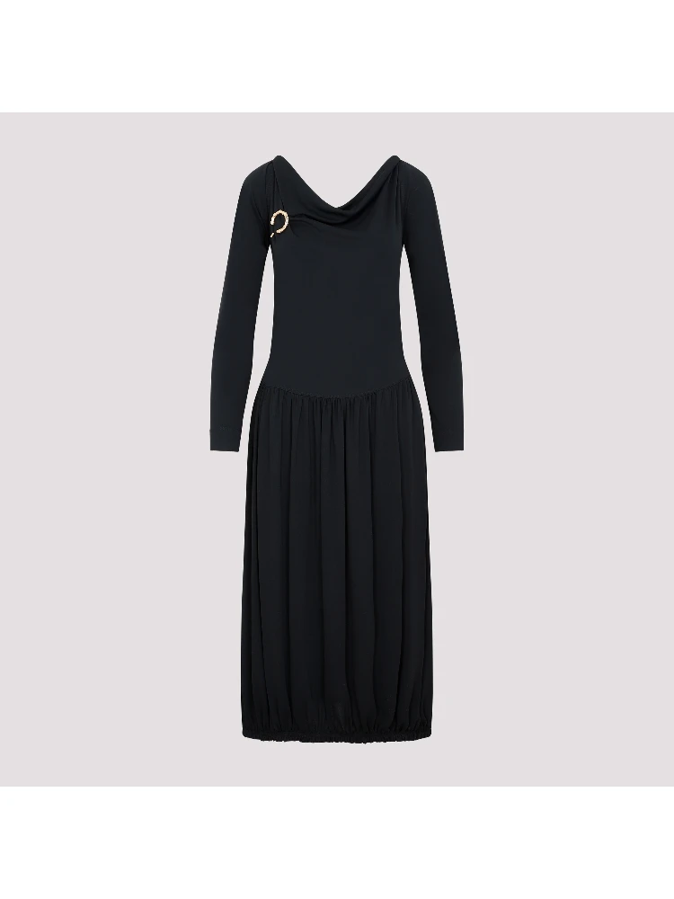 Lanvin LS Drape Midi Dress