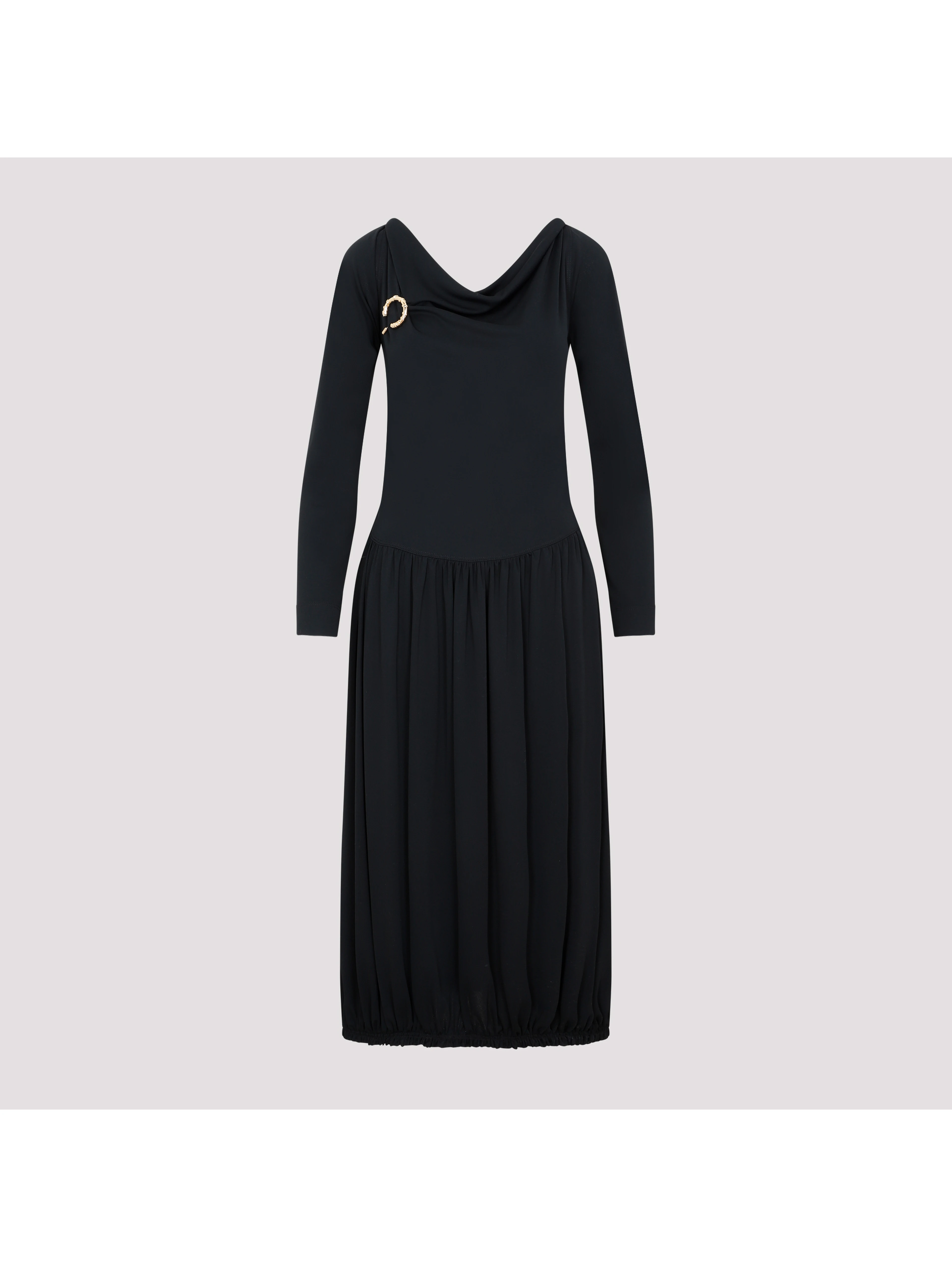 Lanvin LS Drape Midi Dress