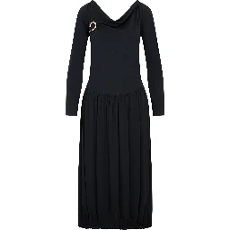 Lanvin LS Drape Midi Dress