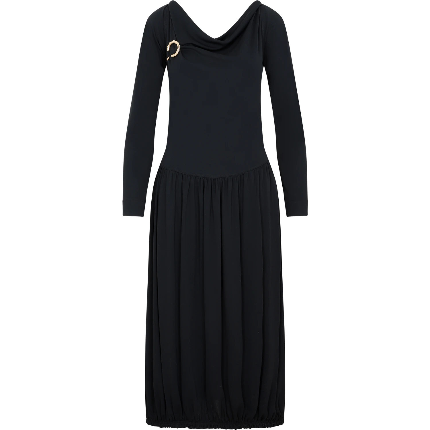 Lanvin LS Drape Midi Dress