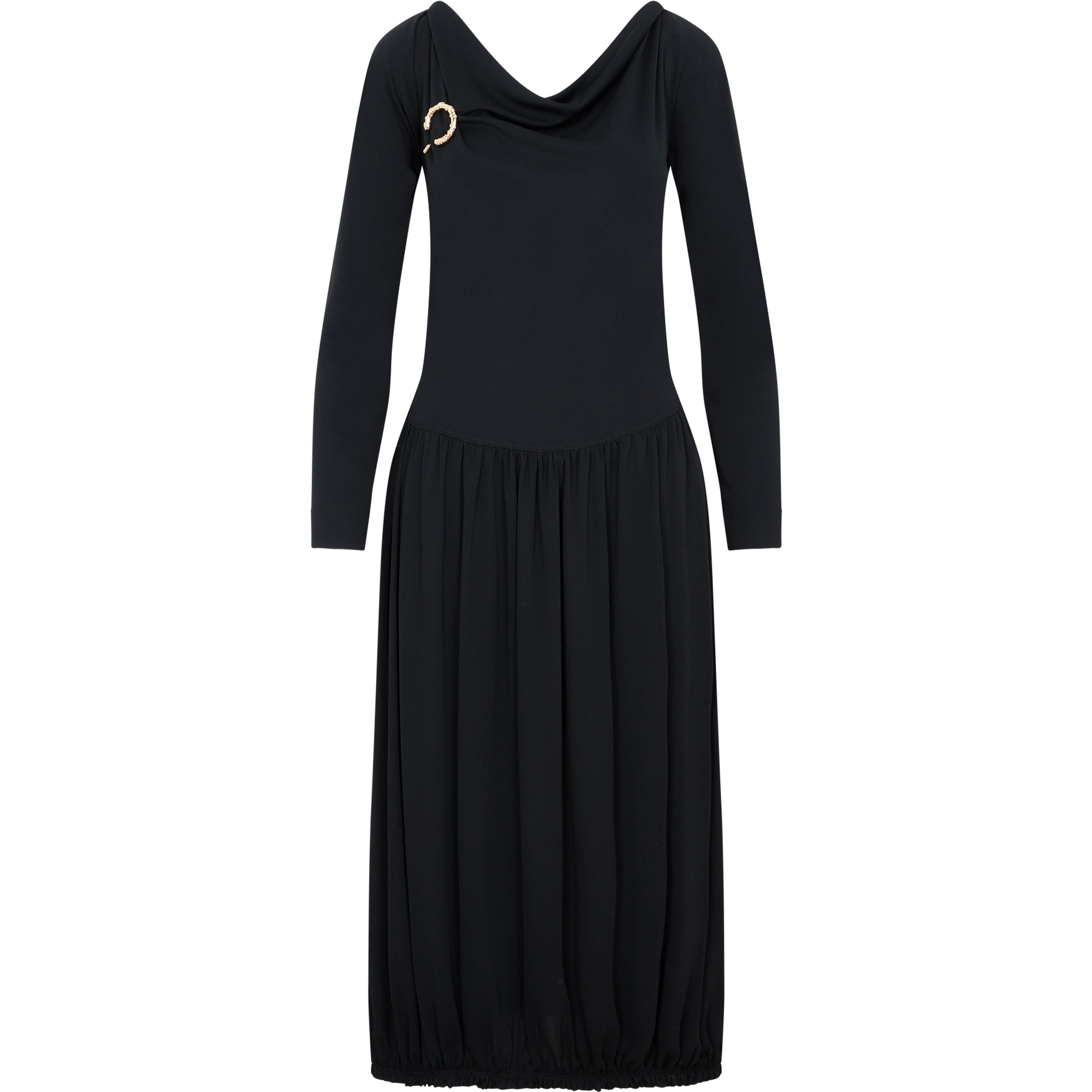 Lanvin LS Drape Midi Dress