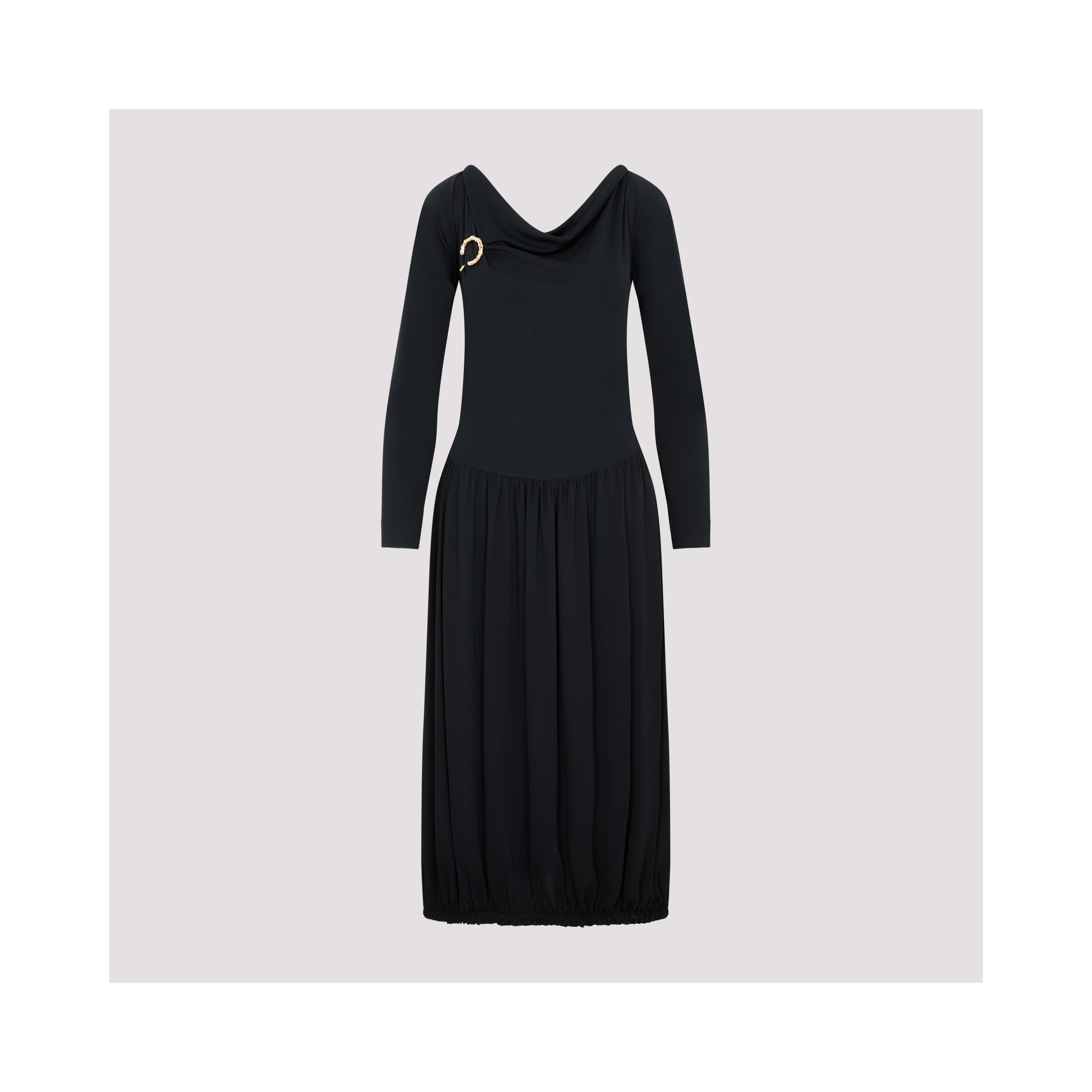Lanvin LS Drape Midi Dress