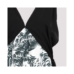 Bottega Veneta Printed Silk Long Dress