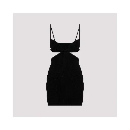 Off White Cut Out Ribbed Mini Dress