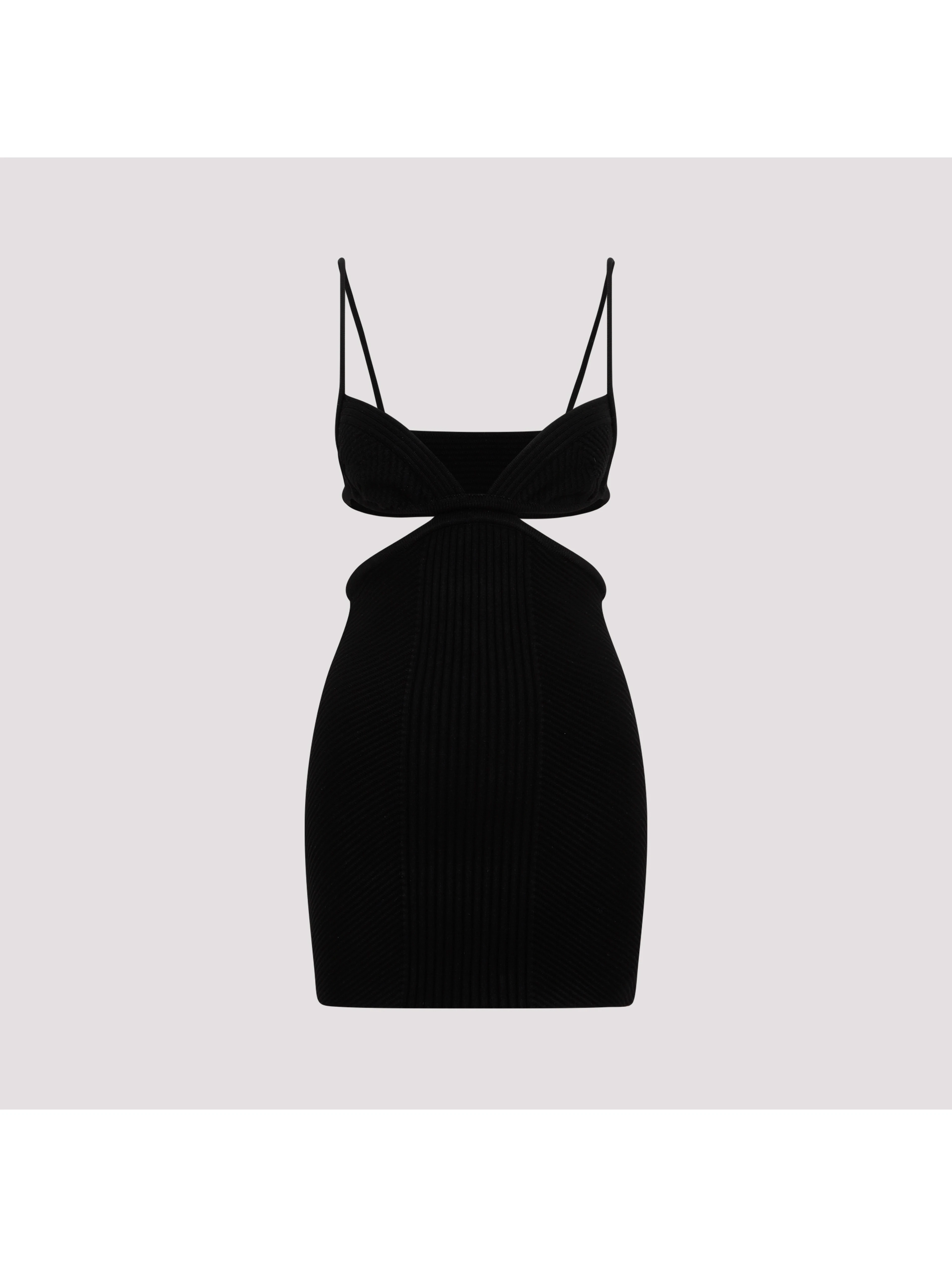 Off White Cut Out Ribbed Mini Dress