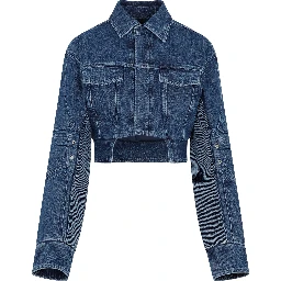 Off White Motorcycle Hole Crop Jacket