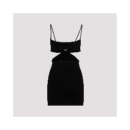 Off White Cut Out Ribbed Mini Dress