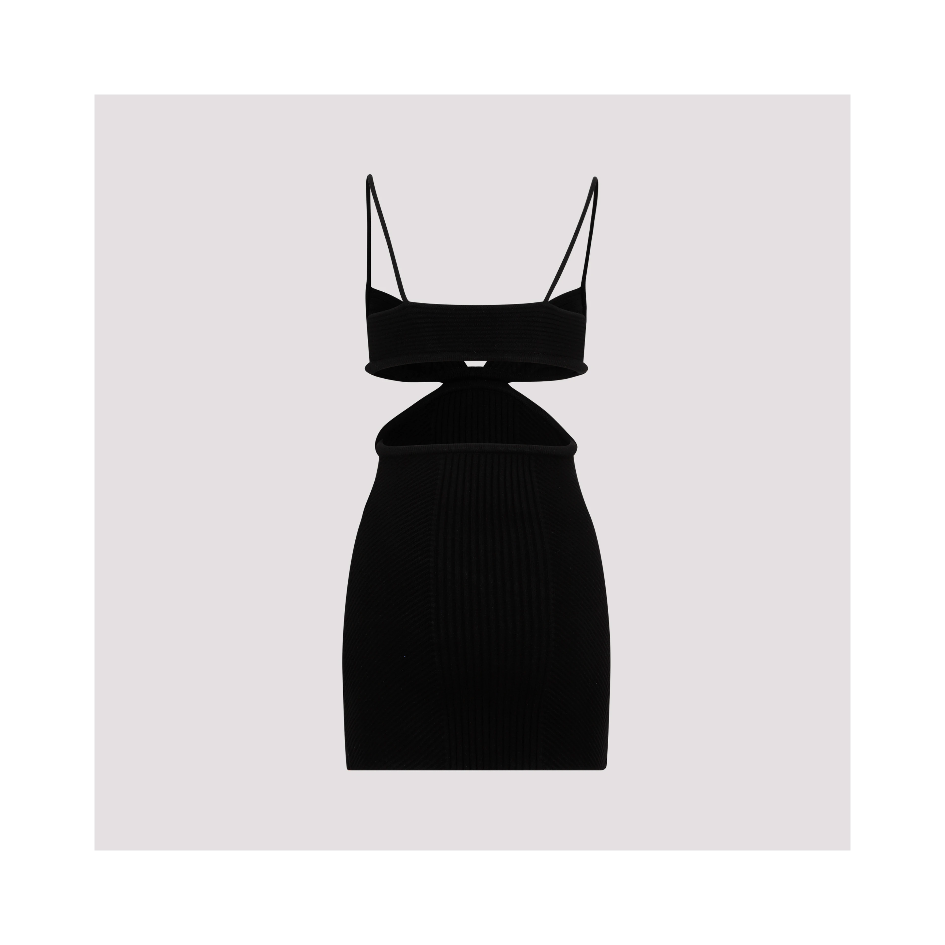 Off White Cut Out Ribbed Mini Dress