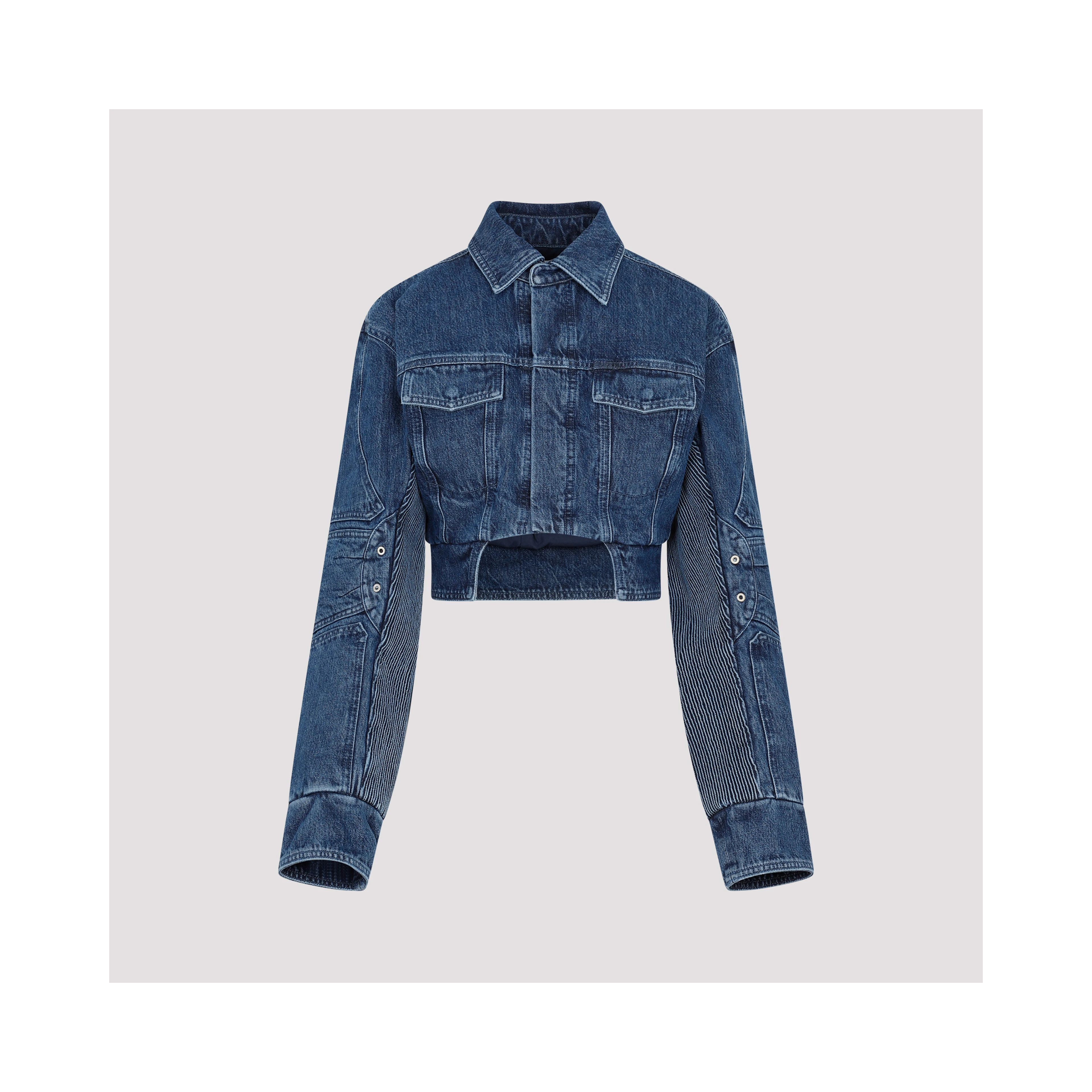 Off White Motorcycle Hole Crop Jacket