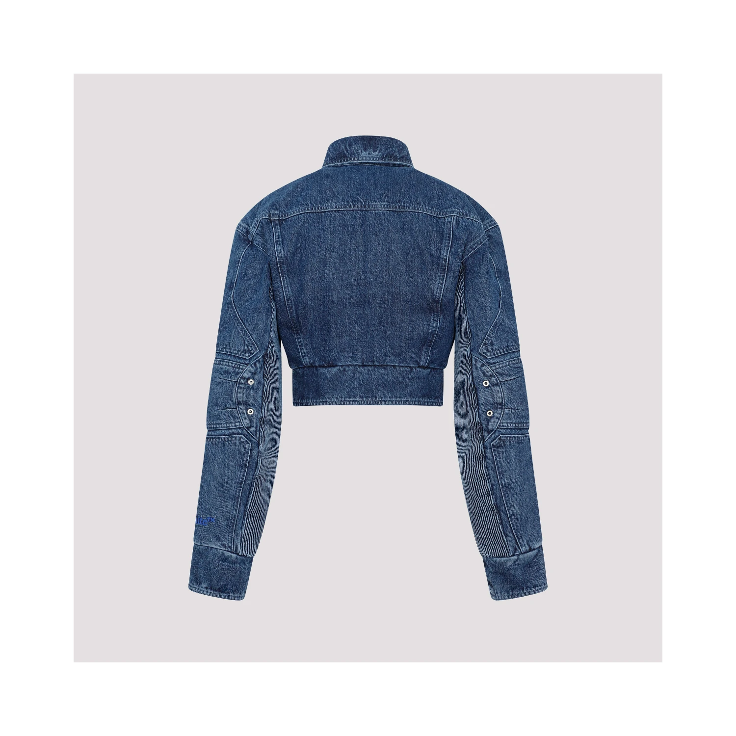 Off White Motorcycle Hole Crop Jacket