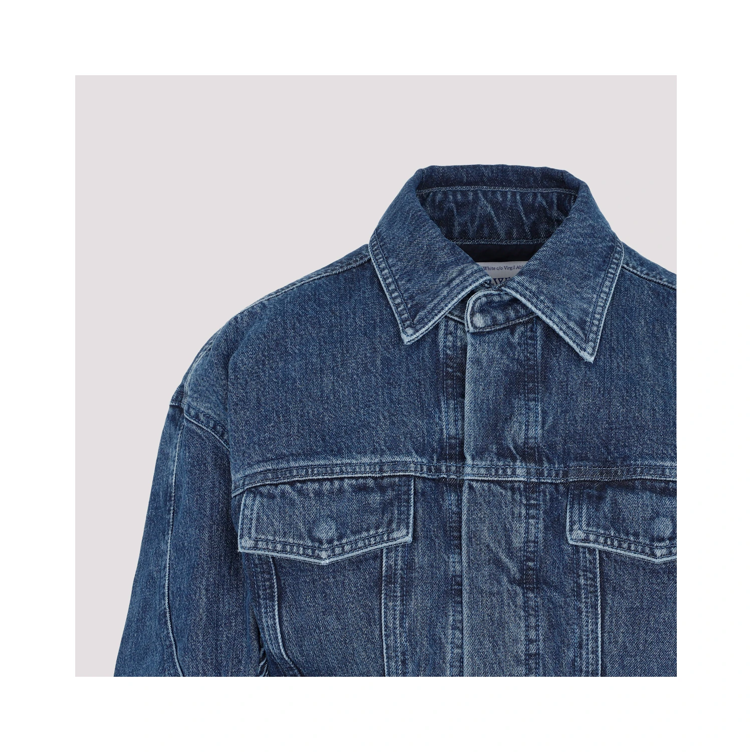 Off White Motorcycle Hole Crop Jacket