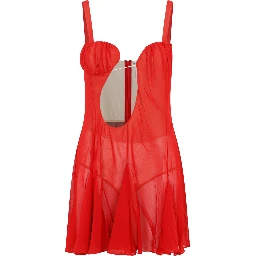 Nensi Dojaka Asymmetrical Panel Godet Mini Dress