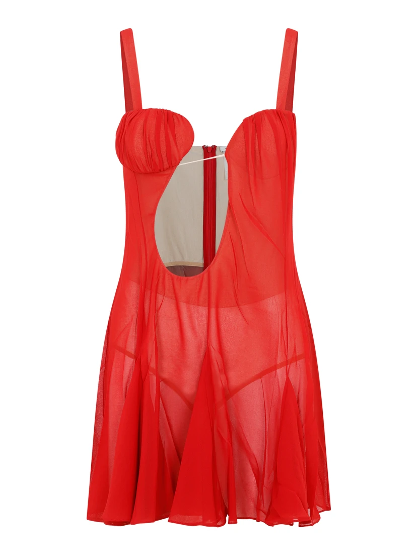 Nensi Dojaka Asymmetrical Panel Godet Mini Dress