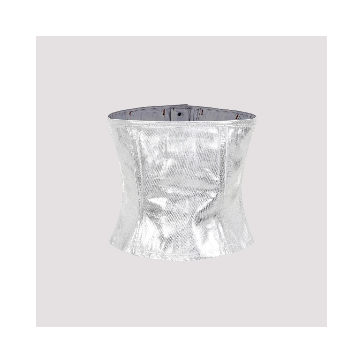 Ganni Foil Corsage Denim Top