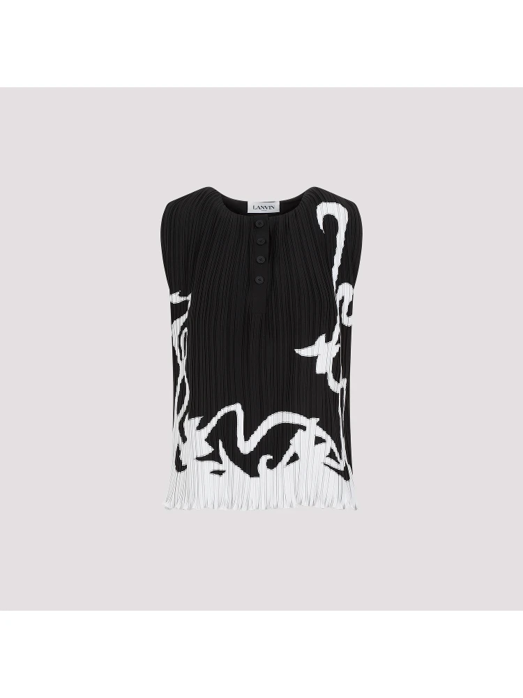 Lanvin Sleeveless Pleated Top
