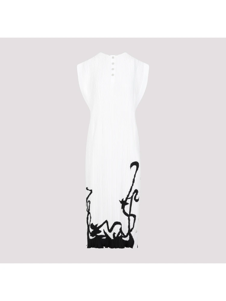 Lanvin Sleeveless Pleated Midi Dress
