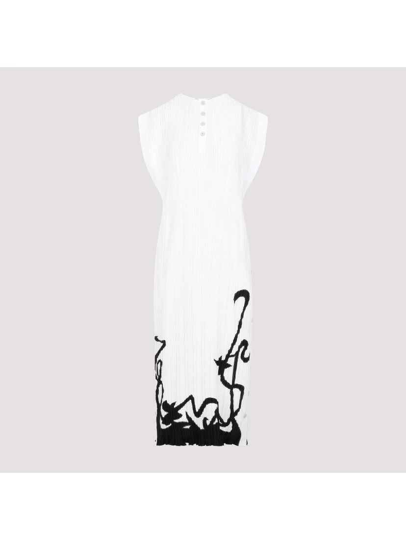 Lanvin Sleeveless Pleated Midi Dress