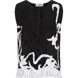 Lanvin Sleeveless Pleated Top