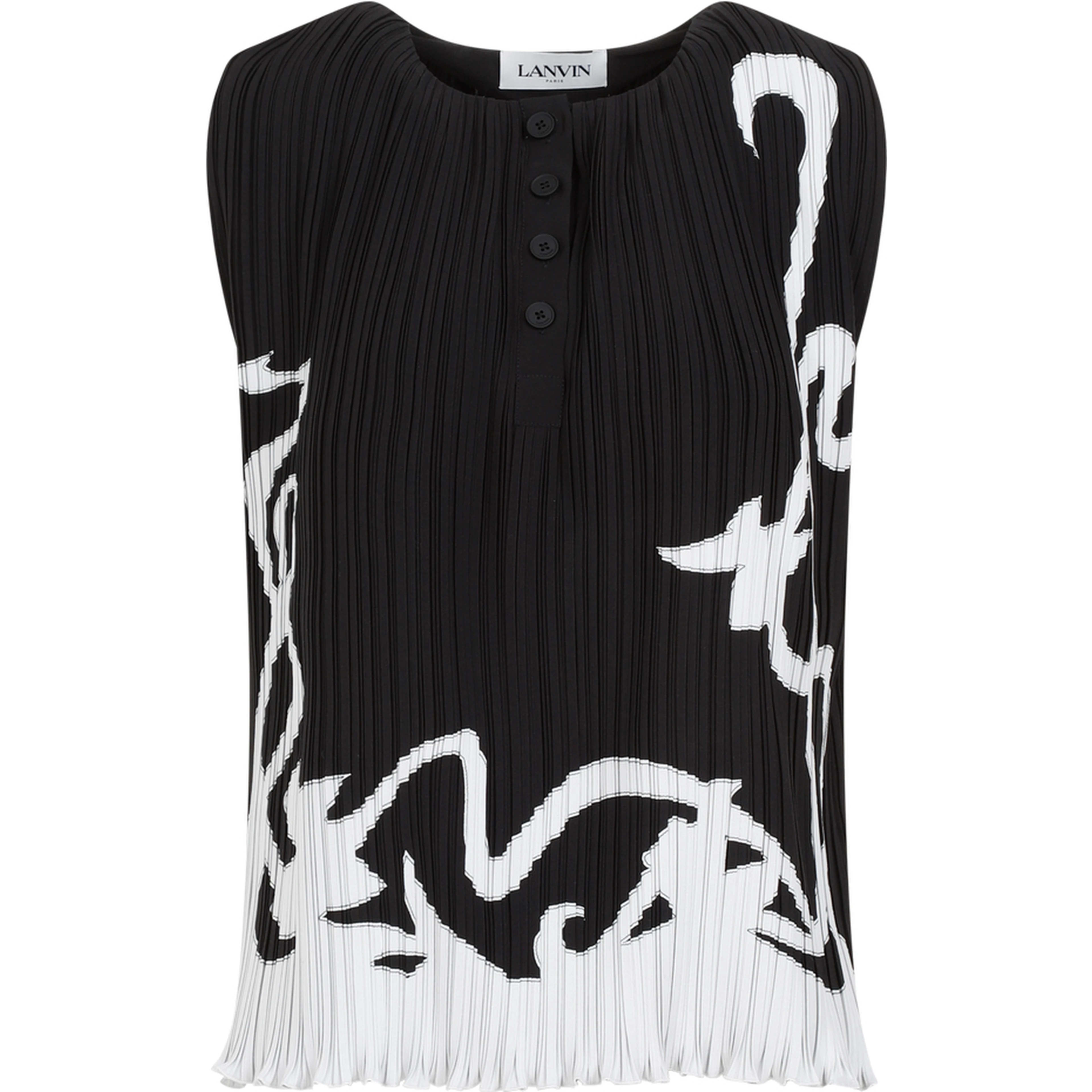 Lanvin Sleeveless Pleated Top