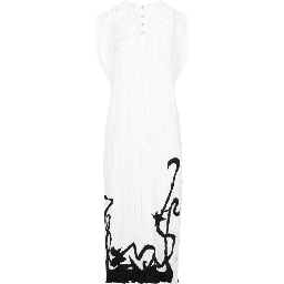 Lanvin Sleeveless Pleated Midi Dress