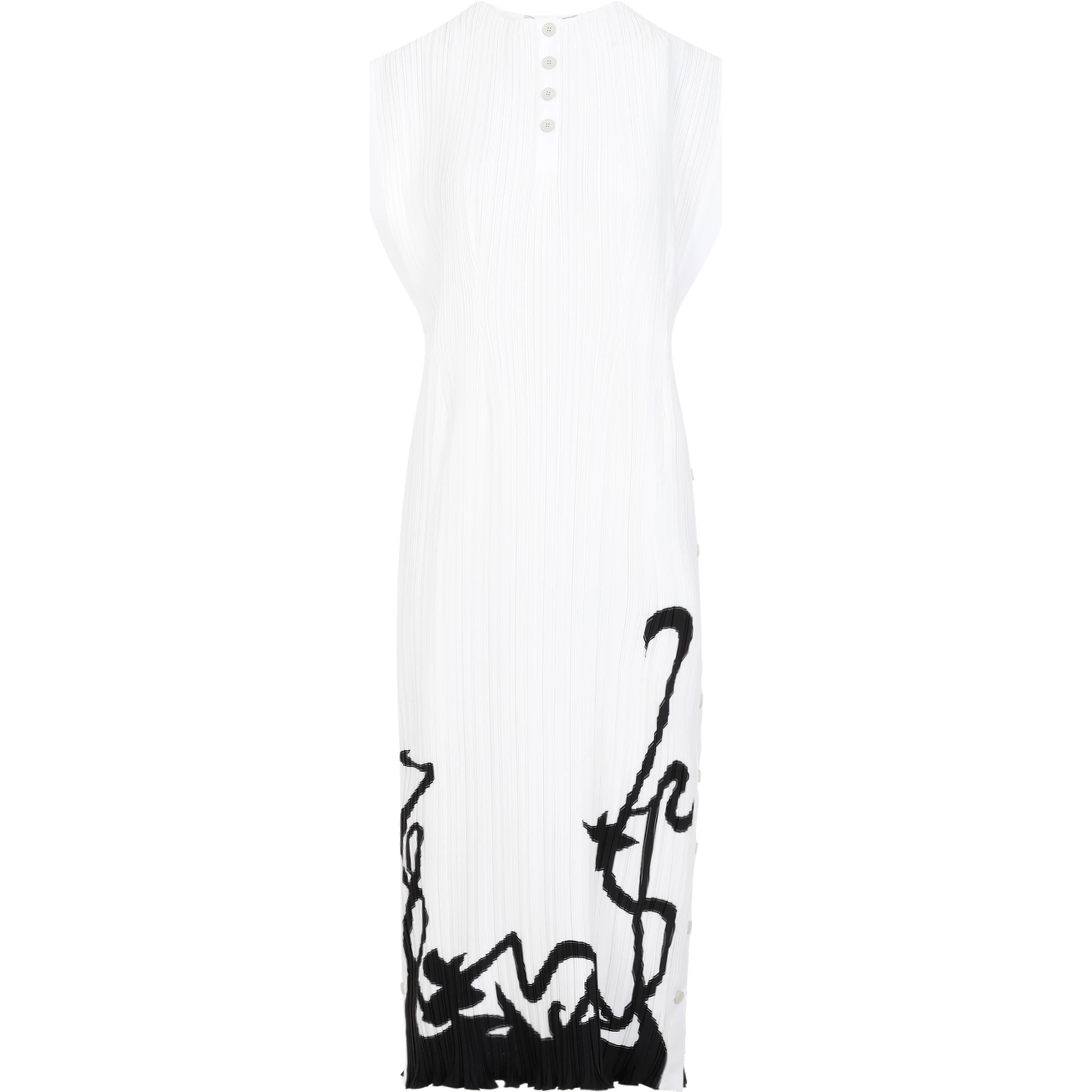 Lanvin Sleeveless Pleated Midi Dress