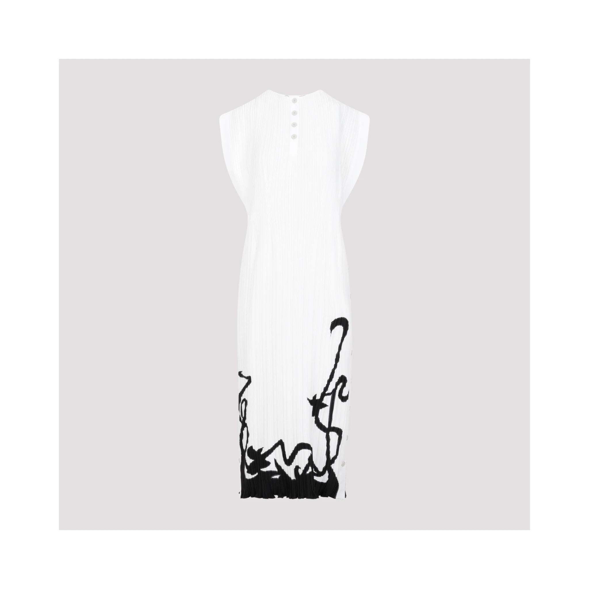 Lanvin Sleeveless Pleated Midi Dress