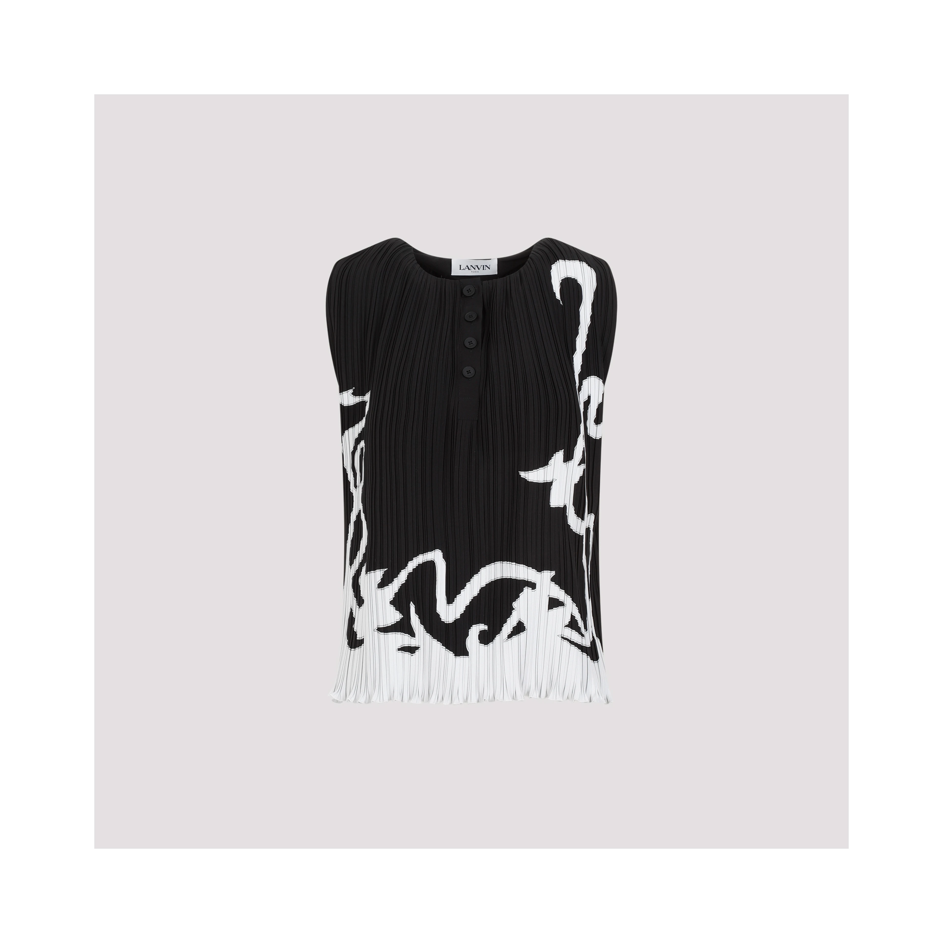 Lanvin Sleeveless Pleated Top