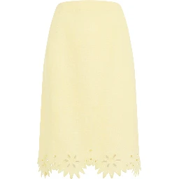Bottega Veneta Grainy English Embroidery Midi Skirt
