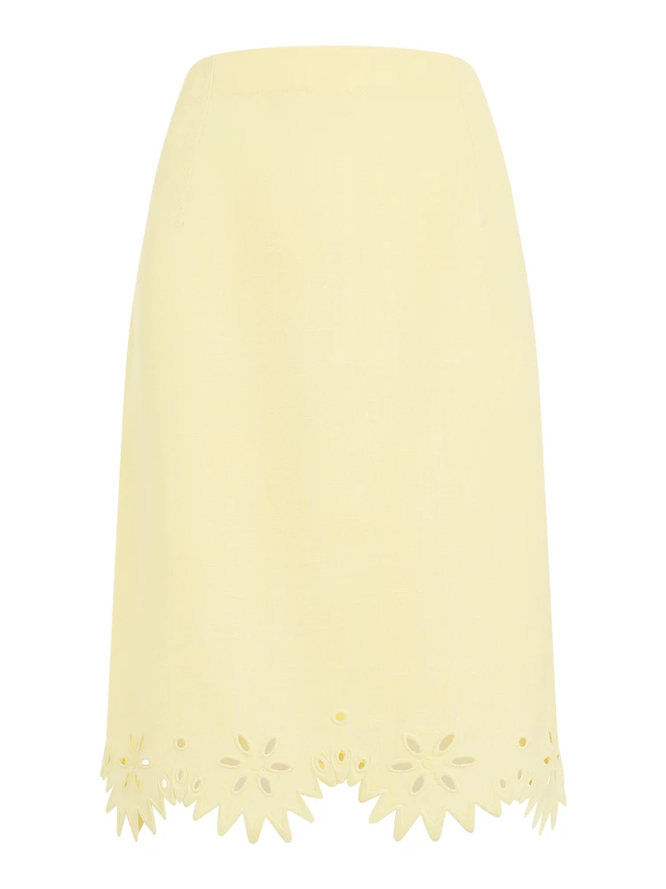Bottega Veneta Grainy English Embroidery Midi Skirt alternative