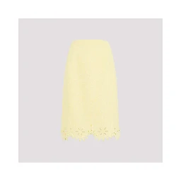 Bottega Veneta Grainy English Embroidery Midi Skirt