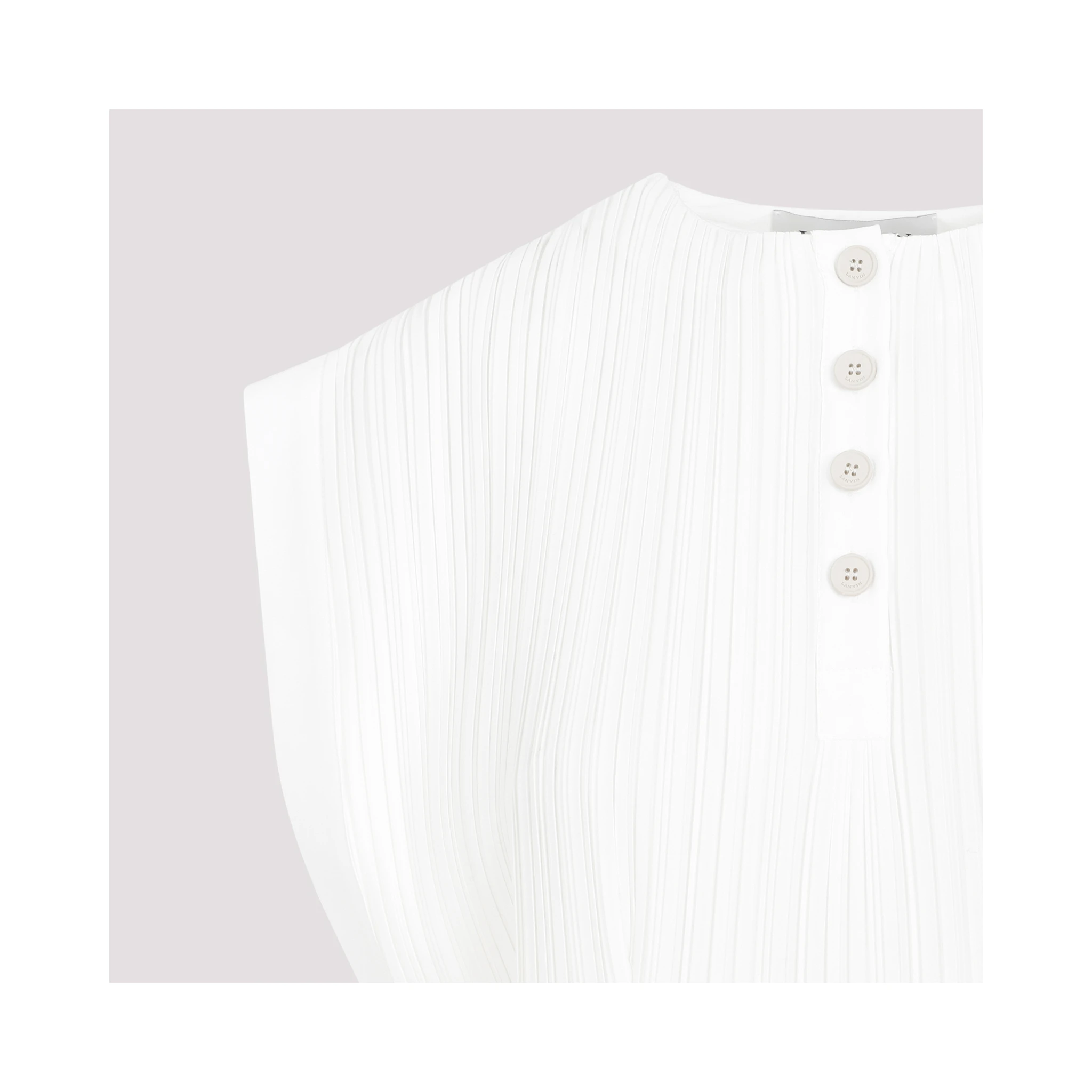 Lanvin Sleeveless Pleated Midi Dress