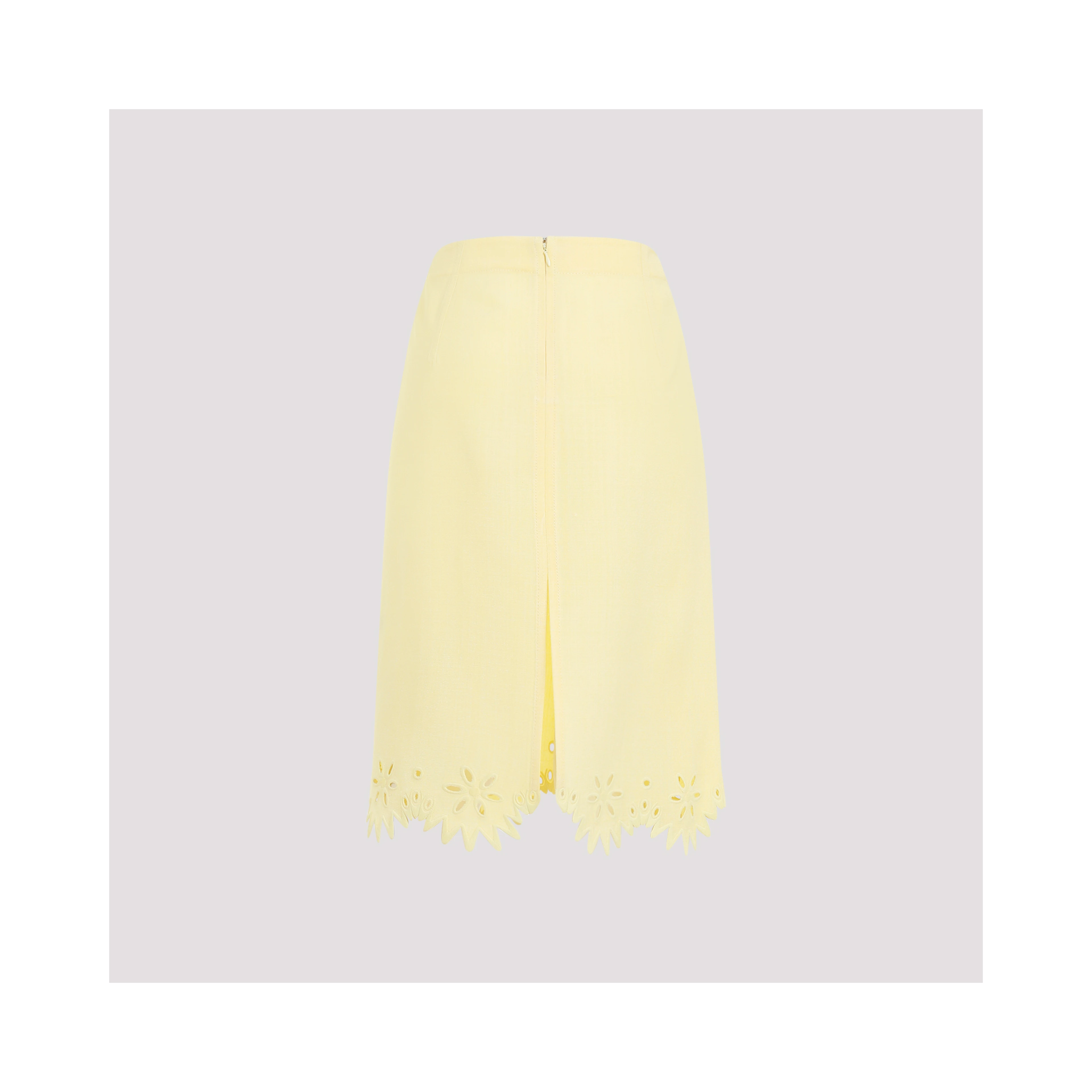 Bottega Veneta Grainy English Embroidery Midi Skirt