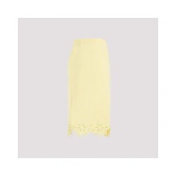 Bottega Veneta Grainy English Embroidery Midi Skirt