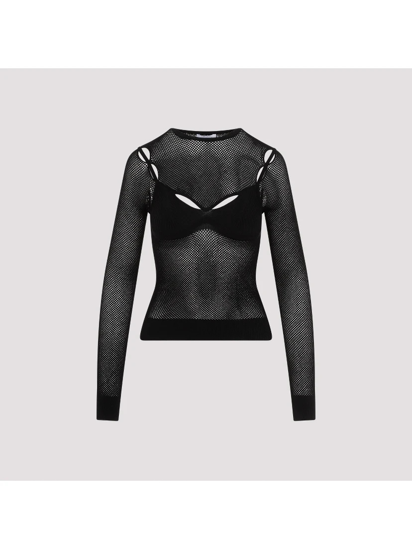 Off White Net Arrow Bralette Top