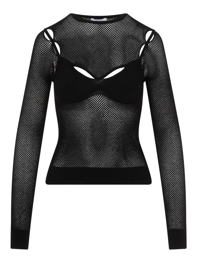 Off White Net Arrow Bralette Top