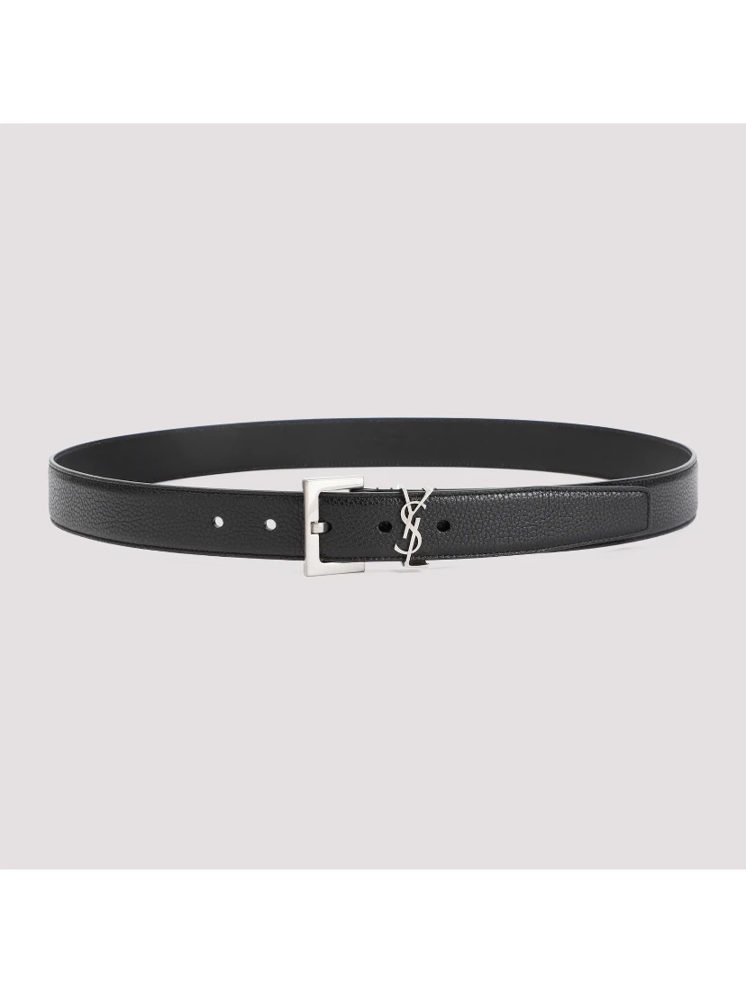 Saint Laurent Grained Calf Leather Belt
