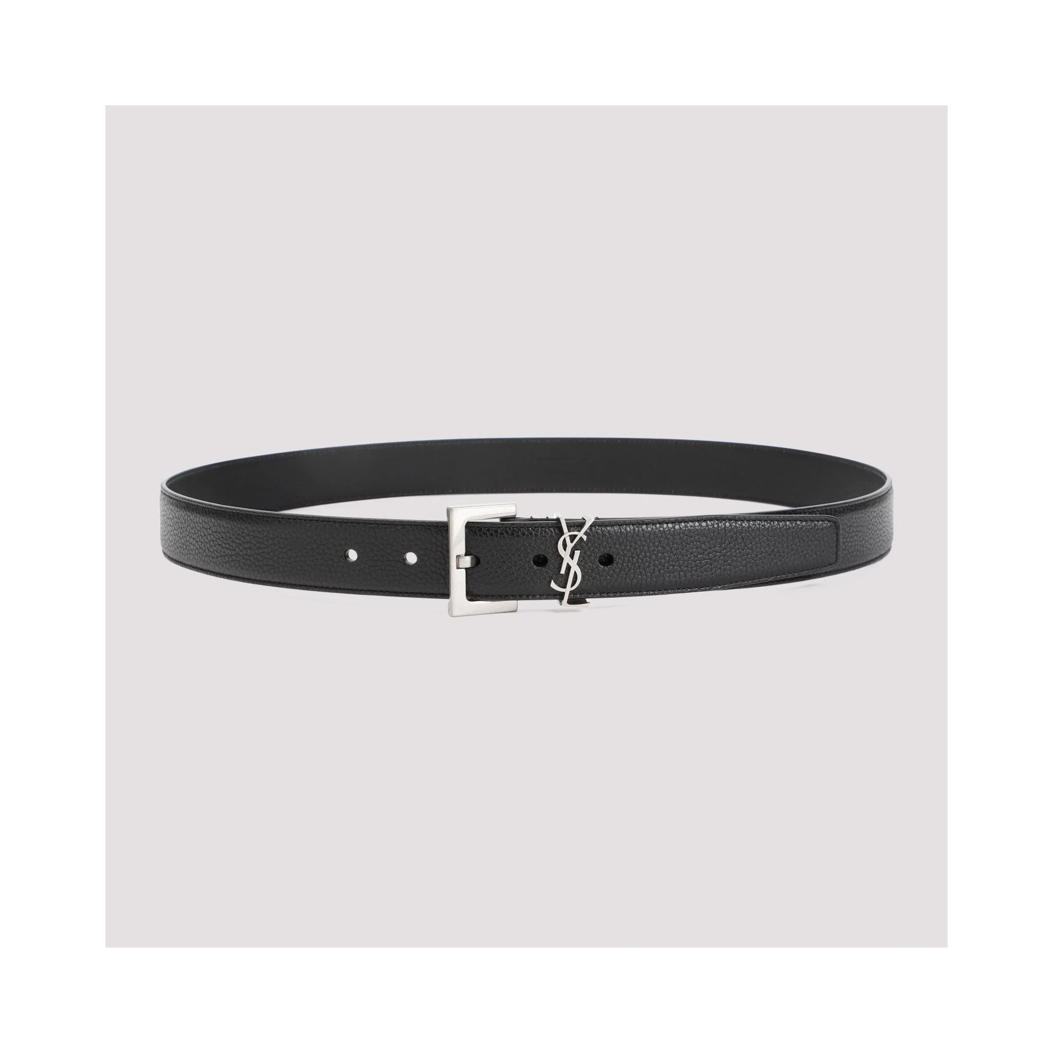 Saint Laurent Grained Calf Leather Belt