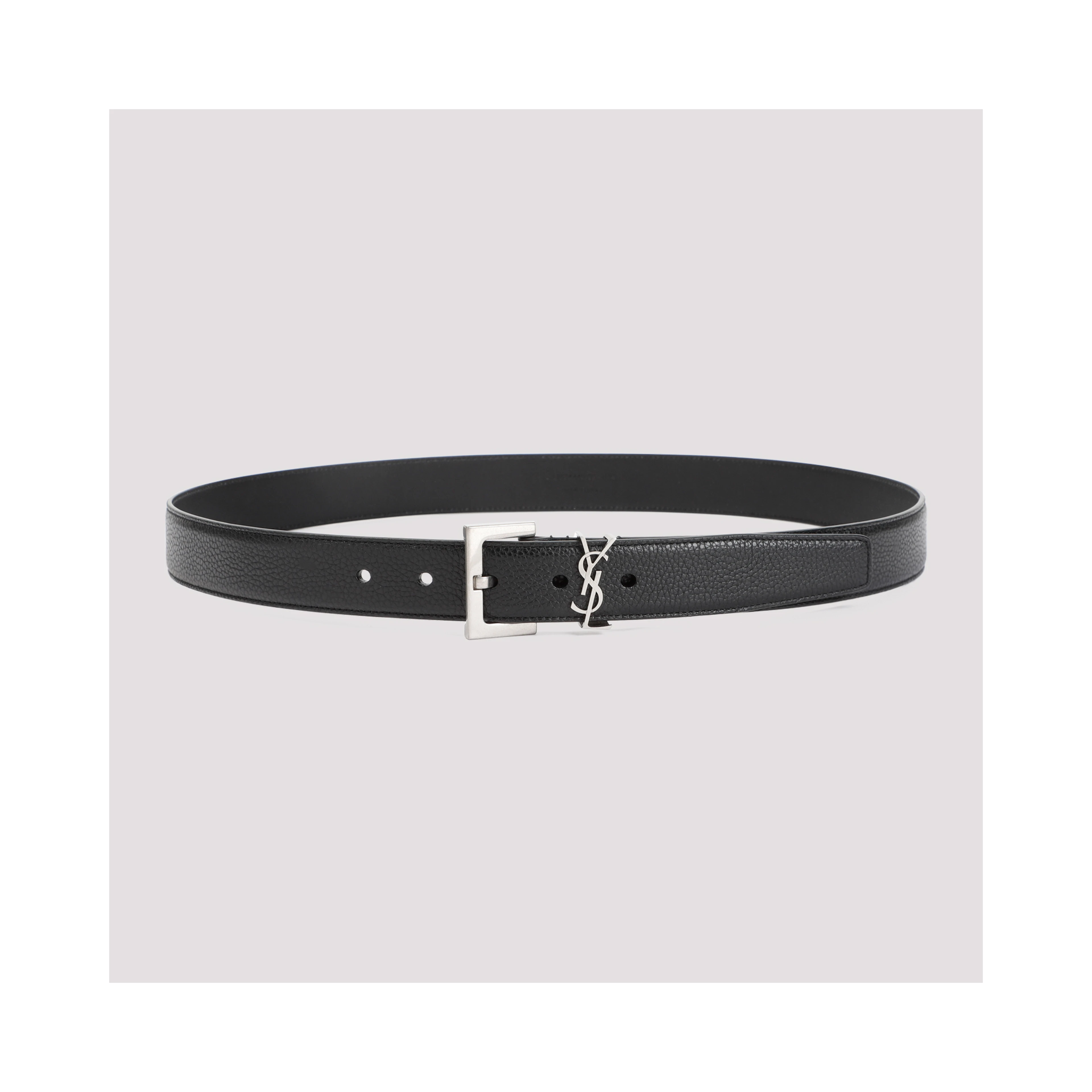 Saint Laurent Grained Calf Leather Belt