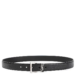 Saint Laurent Grained Calf Leather Belt