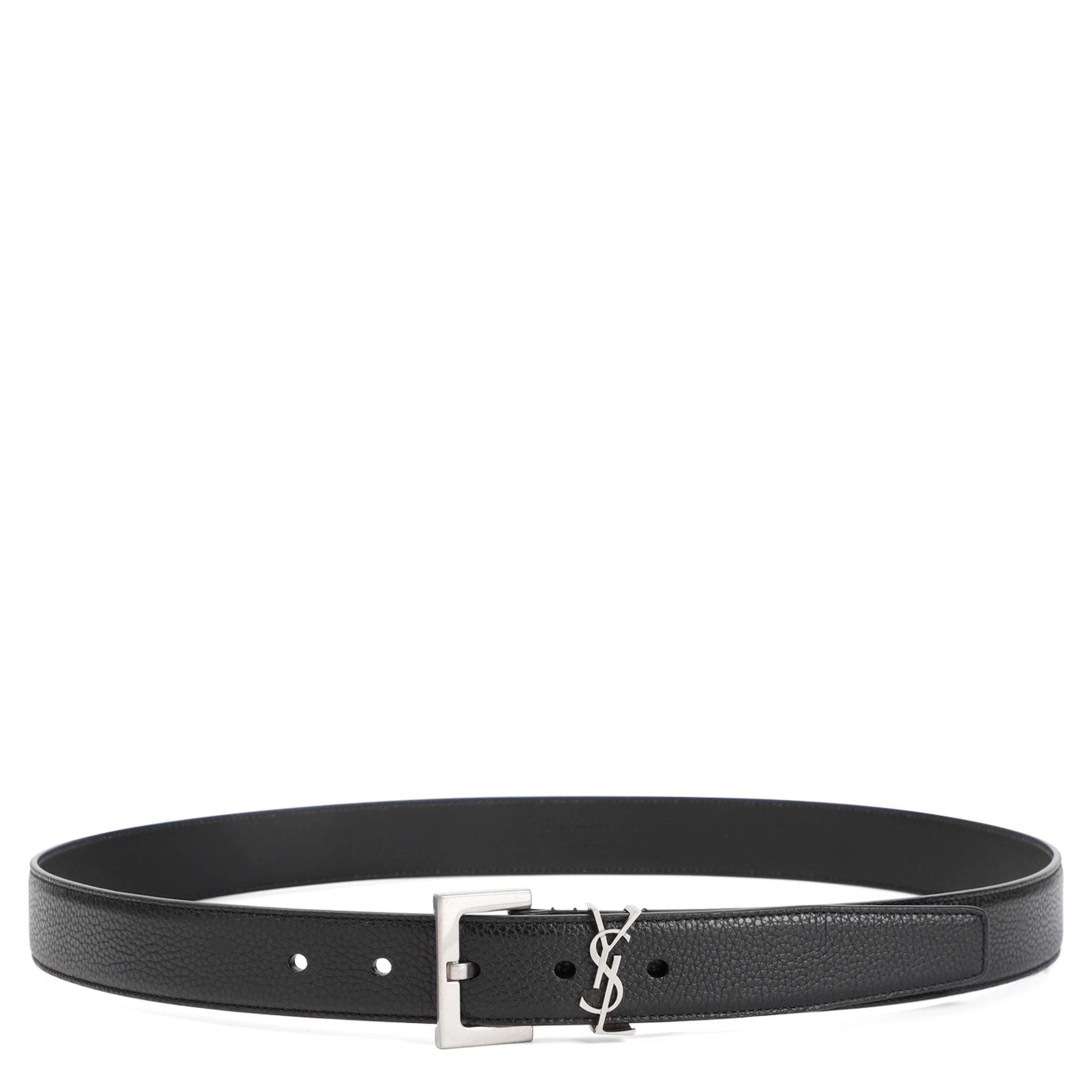 Saint Laurent Grained Calf Leather Belt