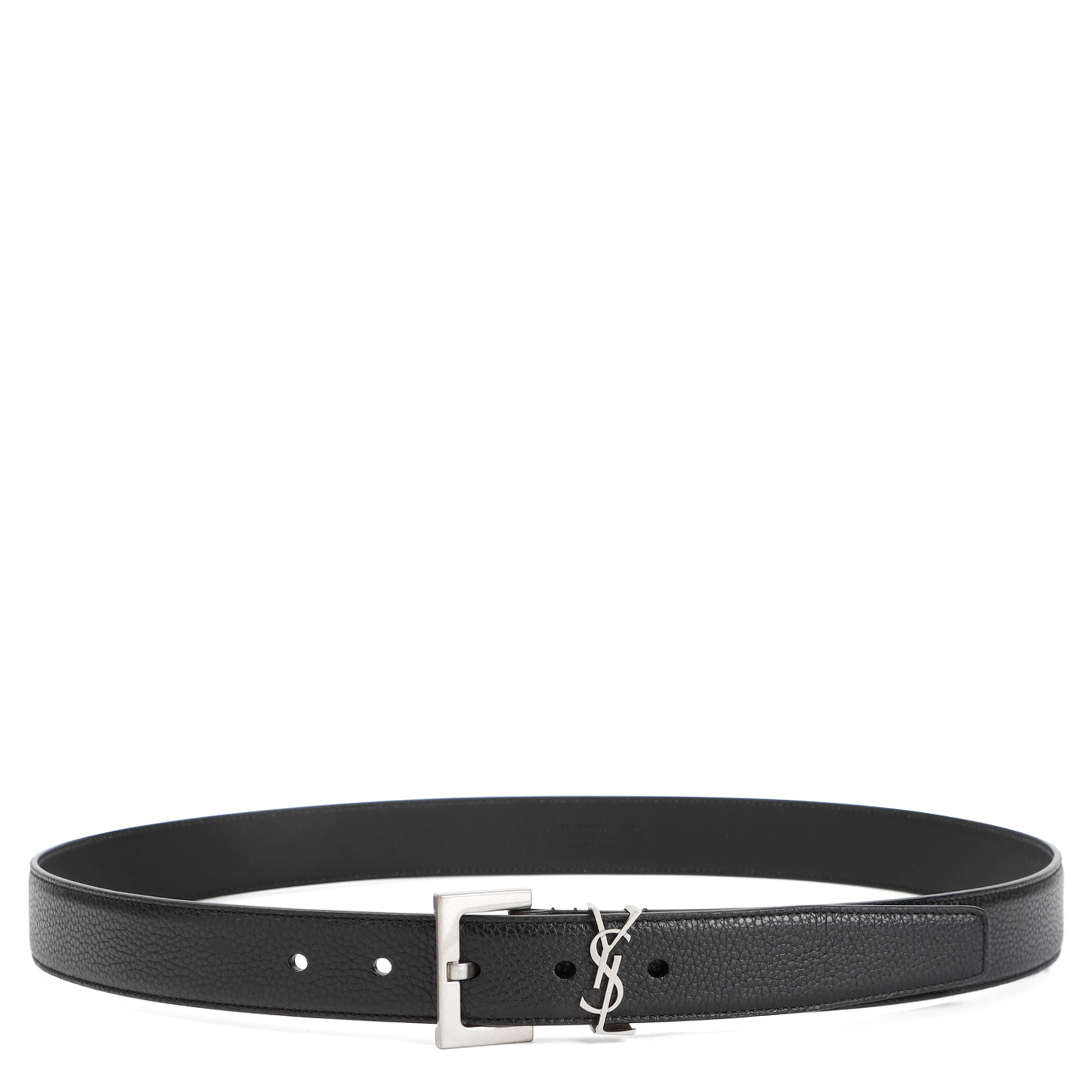 Saint Laurent Grained Calf Leather Belt