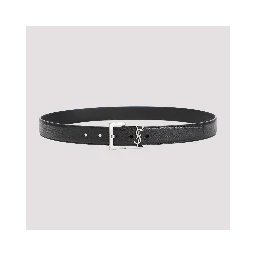 Saint Laurent Grained Calf Leather Belt