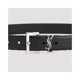 Saint Laurent Grained Calf Leather Belt